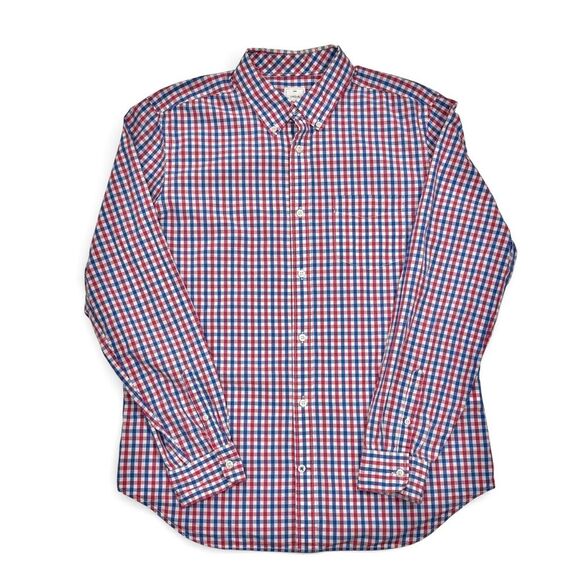 GAP Other - Gap Lived-In Button Down Shirt Mens Large Red Blue Gingham Plaid 100% Cotton